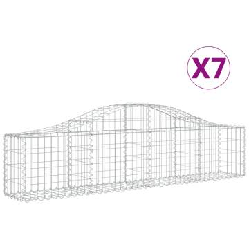 Arched Gabion Baskets - 7 pcs Galvanised Iron | HipoMarket