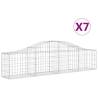 Arched Gabion Baskets - 7 pcs Galvanised Iron | HipoMarket