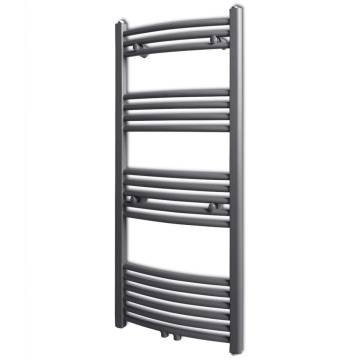 Grey Bathroom Central Heating Towel Rail Radiator - 500x1160mm