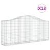 Arched Gabion Baskets 13 pcs | Decorative Garden Barriers