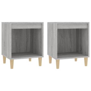 Elegant Grey Sonoma Bedside Cabinets - Set of 2 | HipoMarket