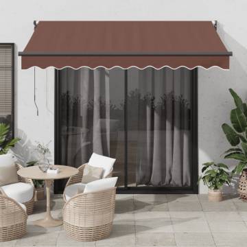 Manual Retractable Awning Brown 300x250 cm | Hipo Market