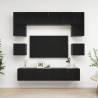  8 Piece TV Cabinet Set Black Engineered Wood Colour black Quantity in Package 1 Width 80 cm 