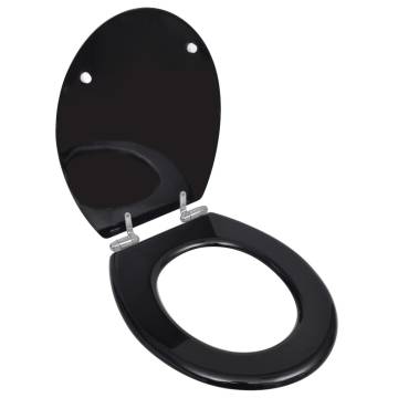 Soft Close Toilet Seat MDF - Simple Black Design | HipoMarket