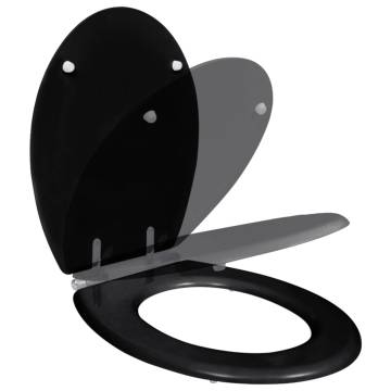 Soft Close Toilet Seat MDF - Simple Black Design | HipoMarket