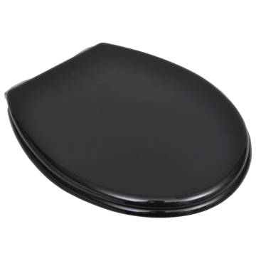 Soft Close Toilet Seat MDF - Simple Black Design | HipoMarket