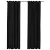 Linen-Look Blackout Curtains - Anthracite 140x225 cm (2 pcs)