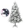 Pre-lit Christmas Tree with Flocked Snow & Cones - 225 cm