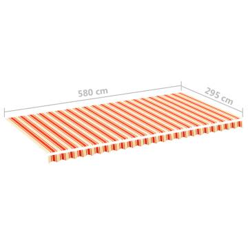 Replacement Fabric for Awning - Yellow & Orange 6x3 m