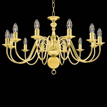 Elegant Golden Chandelier with 12 E14 Bulb Bases