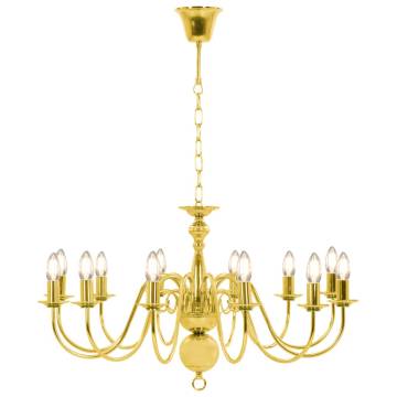 Elegant Golden Chandelier with 12 E14 Bulb Bases