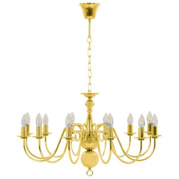 Elegant Golden Chandelier with 12 E14 Bulb Bases