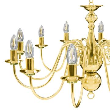 Elegant Golden Chandelier with 12 E14 Bulb Bases