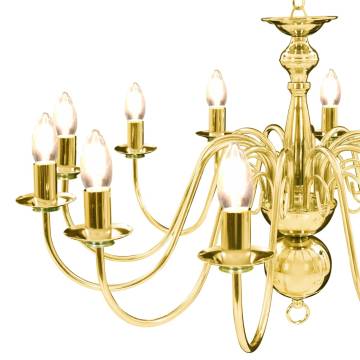 Elegant Golden Chandelier with 12 E14 Bulb Bases