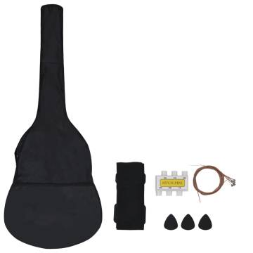 8 Piece Classical Guitar Set for Beginners - Black 36"