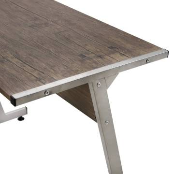 Brown Engineered Wood Corner Desk for Home & Office