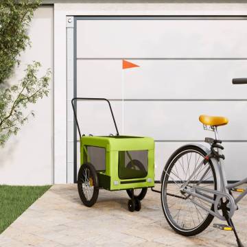 Pet Bike Trailer - Green & Black Oxford Fabric | HipoMarket