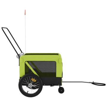 Pet Bike Trailer - Green & Black Oxford Fabric | HipoMarket