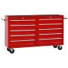 Tool Trolley with 10 Drawers Steel Red - Durable & Mobile