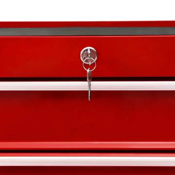 Tool Trolley with 10 Drawers Steel Red - Durable & Mobile