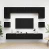  8 Piece TV Cabinet Set Black Engineered Wood Colour black Quantity in Package 1 Width 100 cm 