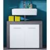 Trendteam Miami Under Sink Cabinet - Smokey Silver & White