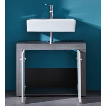 Trendteam Miami Under Sink Cabinet - Smokey Silver & White