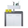 Trendteam Miami Under Sink Cabinet - Smokey Silver & White