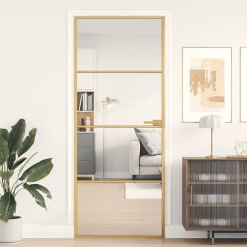 Interior Door Slim Golden 83x201.5 cm | Stylish Glass & Aluminium