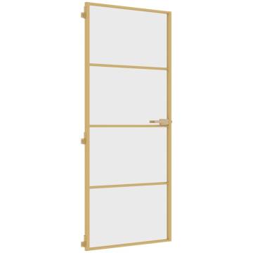 Interior Door Slim Golden 83x201.5 cm | Stylish Glass & Aluminium