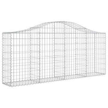 Arched Gabion Baskets - 6 pcs Galvanised Iron Garden Barriers