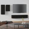  4 Piece TV Cabinet Set Black Engineered Wood Colour black Quantity in Package 4 Width 80 cm 