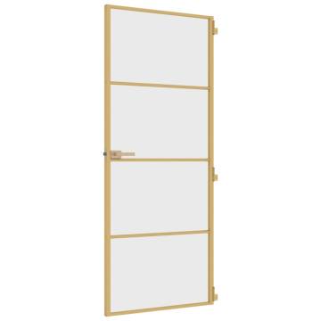 Interior Door Slim Golden 83x201.5 cm | Stylish Glass & Aluminium