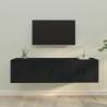 3 Piece TV Cabinet Set - Black Engineered Wood | HipoMarket