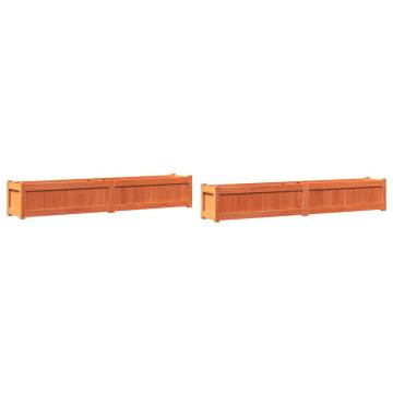 Garden Planters 2 pcs Wax Brown Solid Wood Pine | HipoMarket