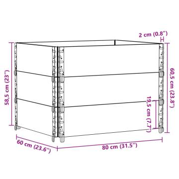 Pallet Collars 3 pcs 80x60 cm Solid Wood Pine | Hipo Market