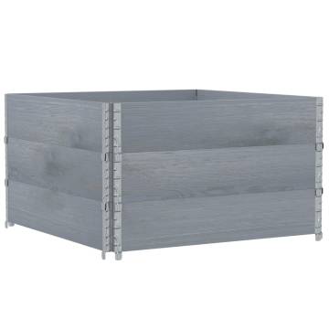 Pallet Collars 3 pcs Grey 100x100 cm Solid Wood Pine | HipoMarket