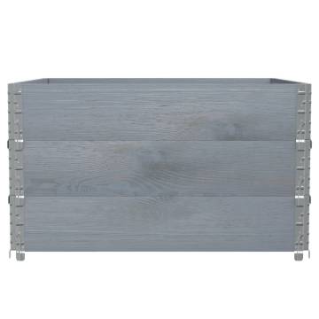 Pallet Collars 3 pcs Grey 100x100 cm Solid Wood Pine | HipoMarket