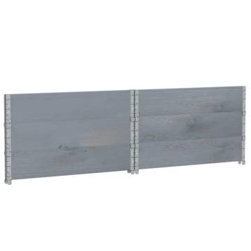 Pallet Collars 3 pcs Grey 100x100 cm Solid Wood Pine | HipoMarket