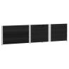 Pallet Collars 3 pcs Black 150x100 cm - Solid Pine Wood