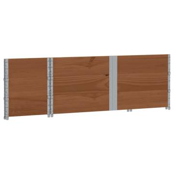 Pallet Collars 3 pcs Brown 150x50 cm Solid Wood - HipoMarket