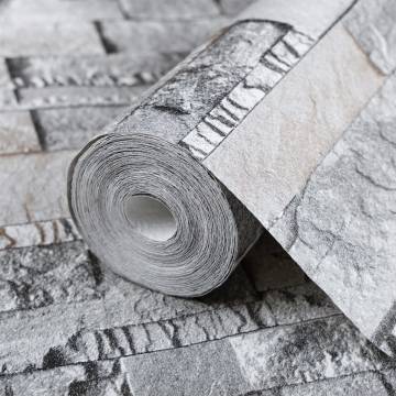 3D Stone Look Wallpaper - Grey and Brown | Hipomarket UK