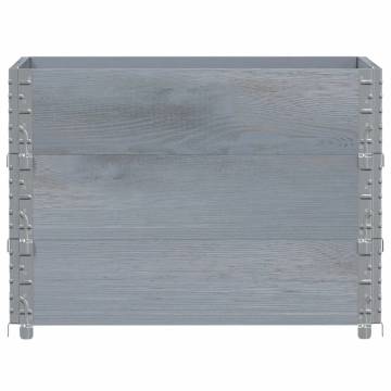 Pallet Collars 3 pcs Grey 80x60 cm Solid Pine - Hipo Market