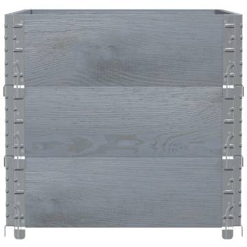 Pallet Collars 3 pcs Grey 80x60 cm Solid Pine - Hipo Market