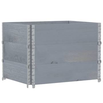 Pallet Collars 3 pcs Grey 80x60 cm Solid Pine - Hipo Market