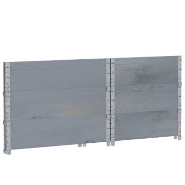 Pallet Collars 3 pcs Grey 80x60 cm Solid Pine - Hipo Market