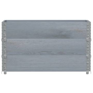 Pallet Collars 3 pcs Grey 100x50 cm Solid Wood Pine | HipoMarket