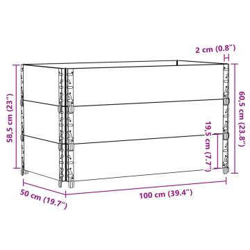 Pallet Collars 3 pcs Grey 100x50 cm Solid Wood Pine | HipoMarket