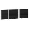 Pallet Collars 3 pcs Black 150x50 cm Solid Wood Pine - HipoMarket