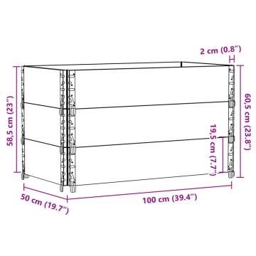 Pallet Collars 3 pcs 100x50 cm Solid Pine Wood | HipoMarket